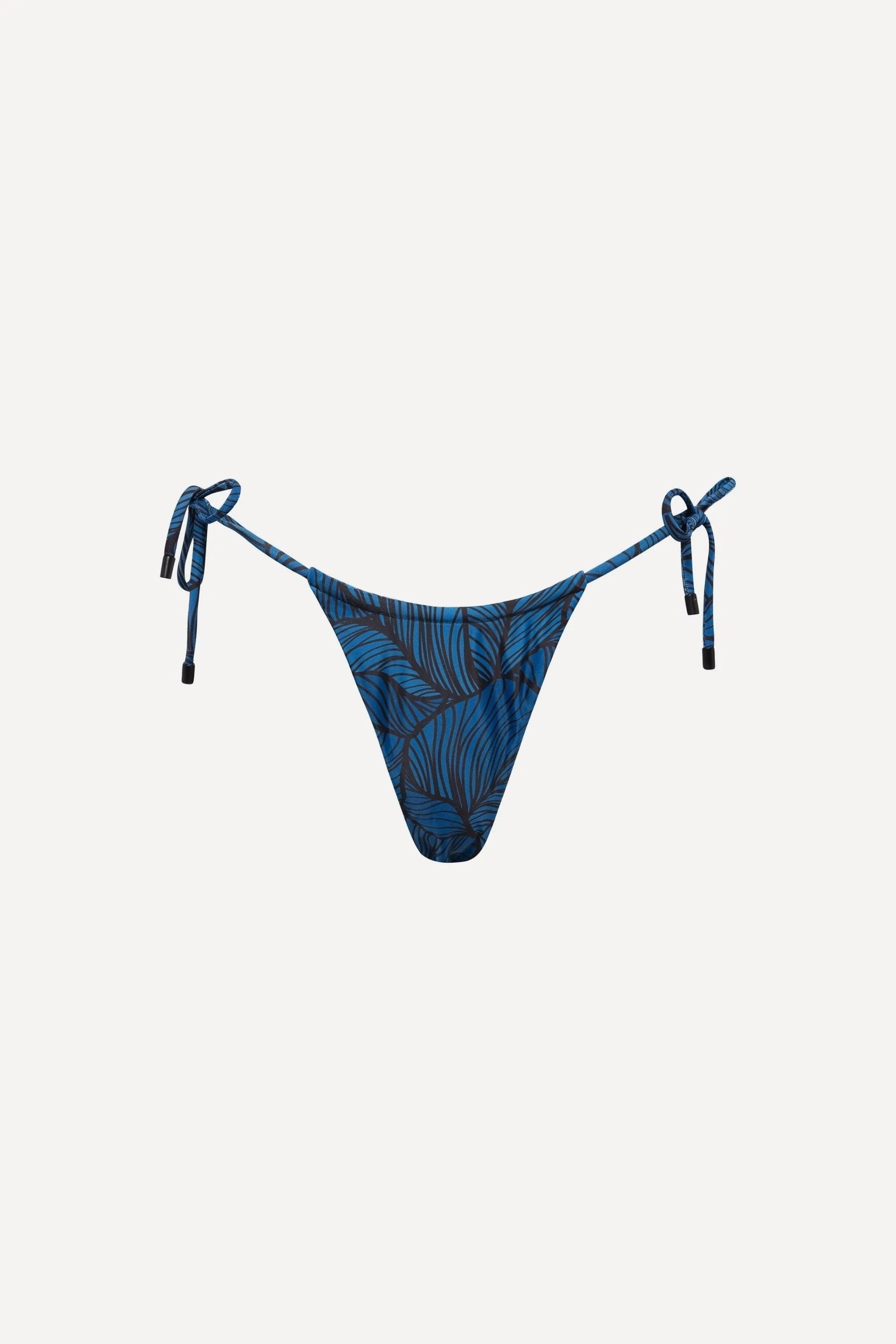 Waikiki String Tie Bikini Bottom Blue Leaf sold by Playaluxe