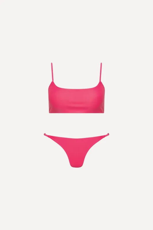Laguna Seamless Bralette Bikini Set Hot Pink sold by Playaluxe