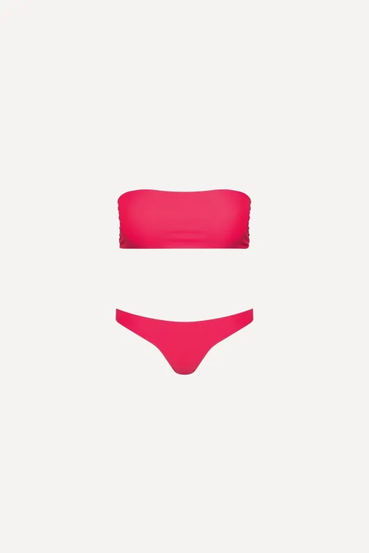 Santorini Seamless Bandeau Bikini Set Hot Pink sold by Playaluxe