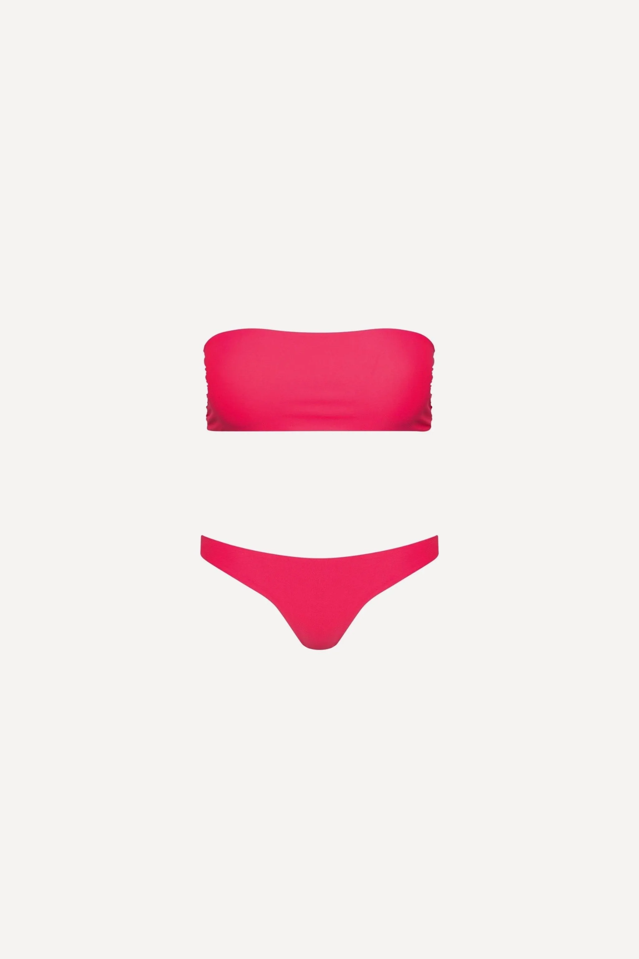 Santorini Seamless Bandeau Bikini Set Hot Pink sold by Playaluxe