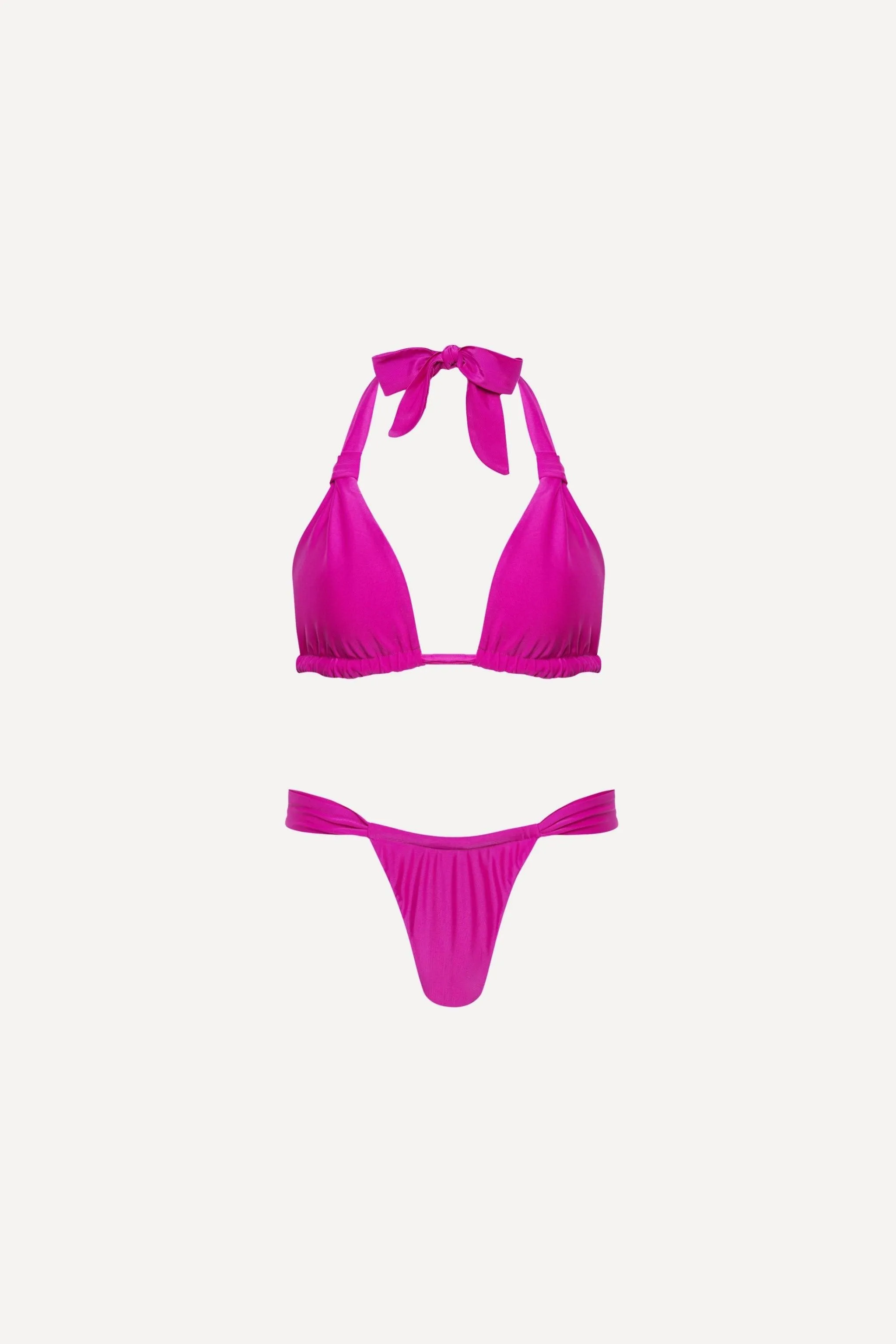 Santorini Ruched Triangle Bikini Set Purple sold by Playaluxe