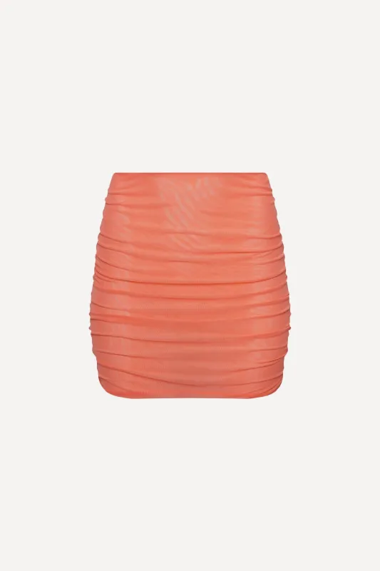 Maui Mesh Mini Skirt Peach sold by Playaluxe