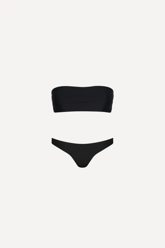 Santorini Seamless Bandeau Bikini Set Black sold by Playaluxe