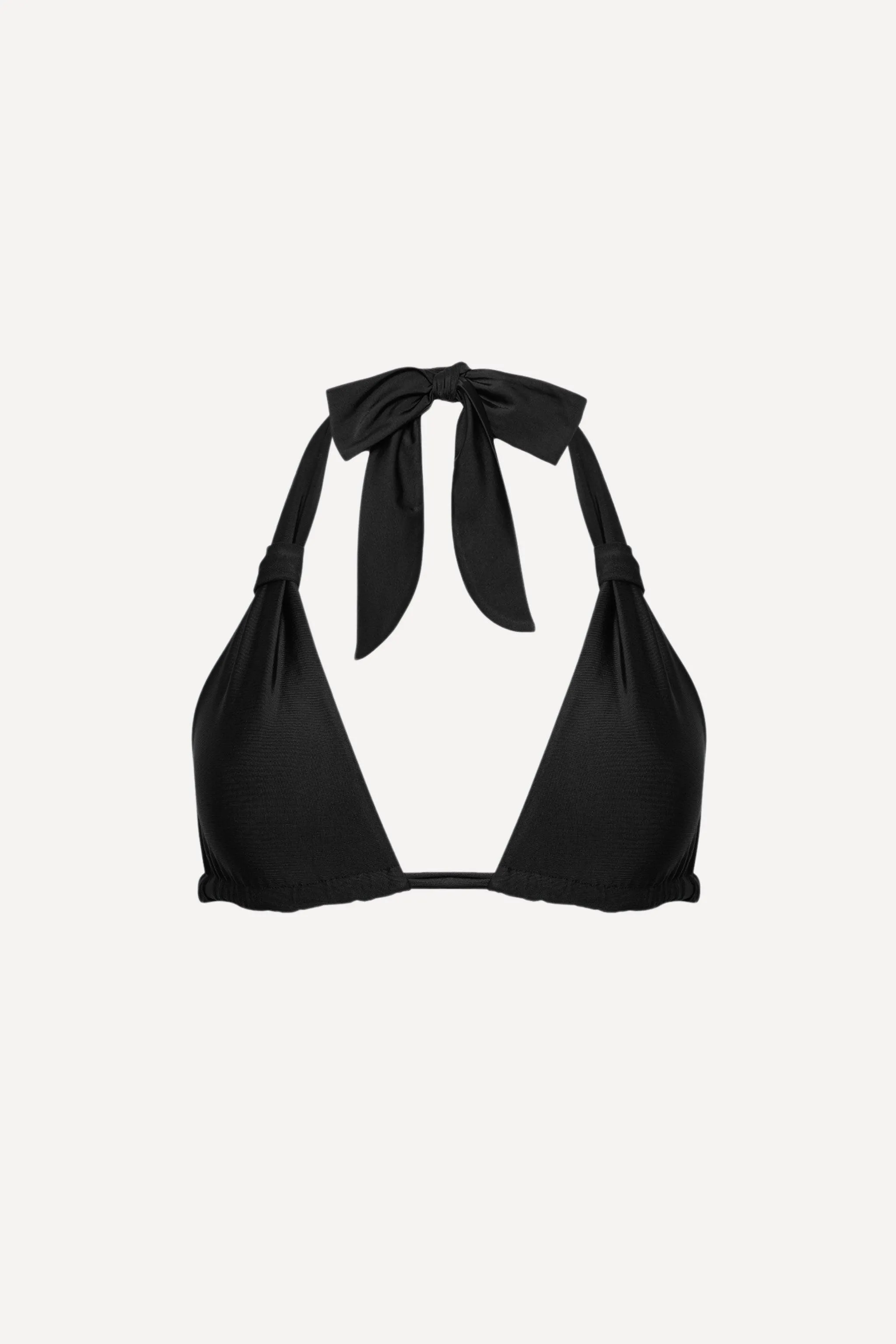 Santorini Ruched Triangle Bikini Top Black sold by Playaluxe