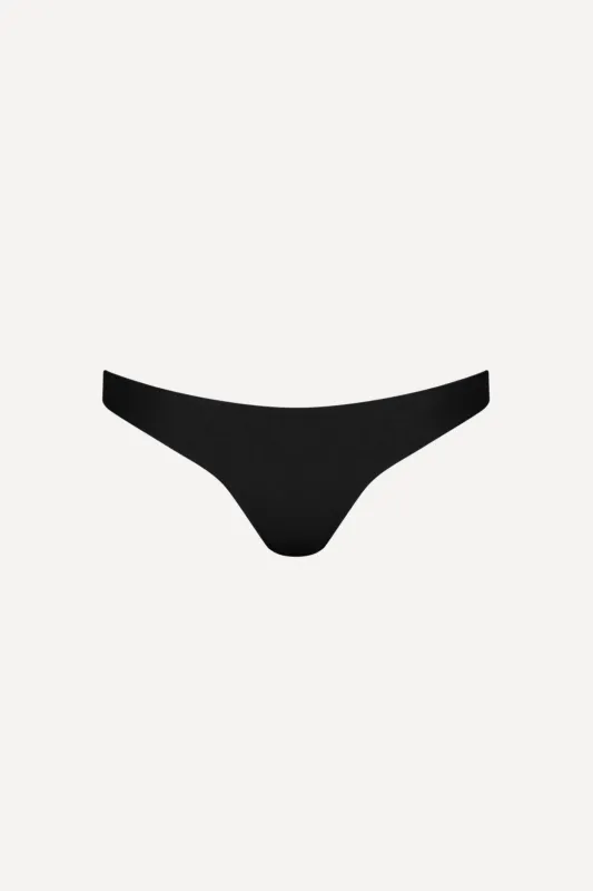Santorini Seamless Cheeky Bikini Bottom Black sold by Playaluxe
