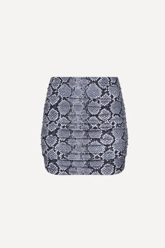Rio Ruched Mini Skirt Snake sold by Playaluxe