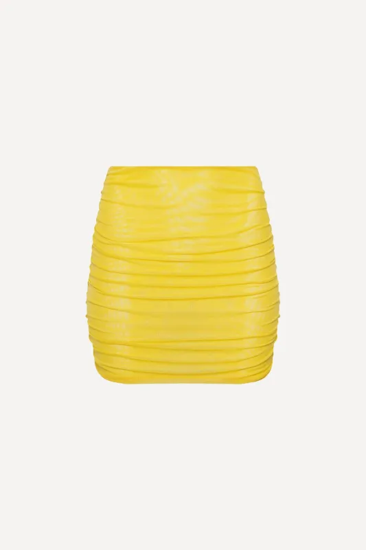 Maui Mesh Mini Skirt Yellow sold by Playaluxe