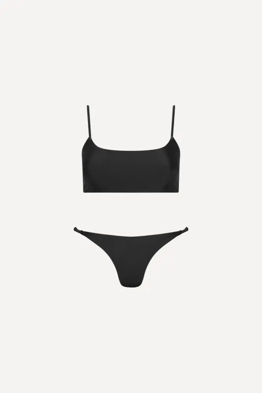 Laguna Seamless Bralette Bikini Set Black sold by Playaluxe