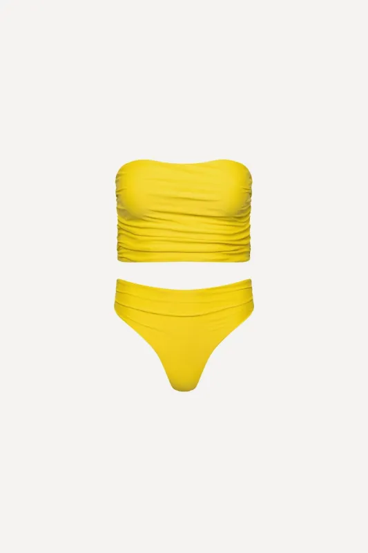 Capri Ruched Tankini Set Yellow sold by Playaluxe
