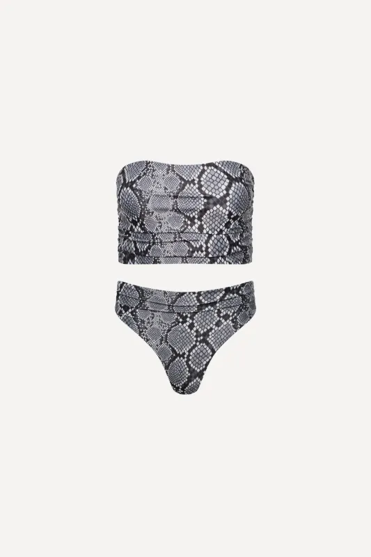 Capri Ruched Tankini Set Snake sold by Playaluxe