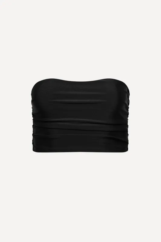 Capri Ruched Tankini Top Black sold by Playaluxe