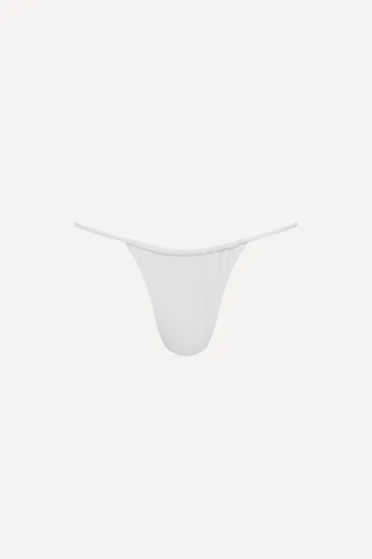 White Ruched String Bikini Bottom sold by Playaluxe