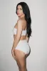 White Ruched Bandeau Bikini Top sold by Playaluxe