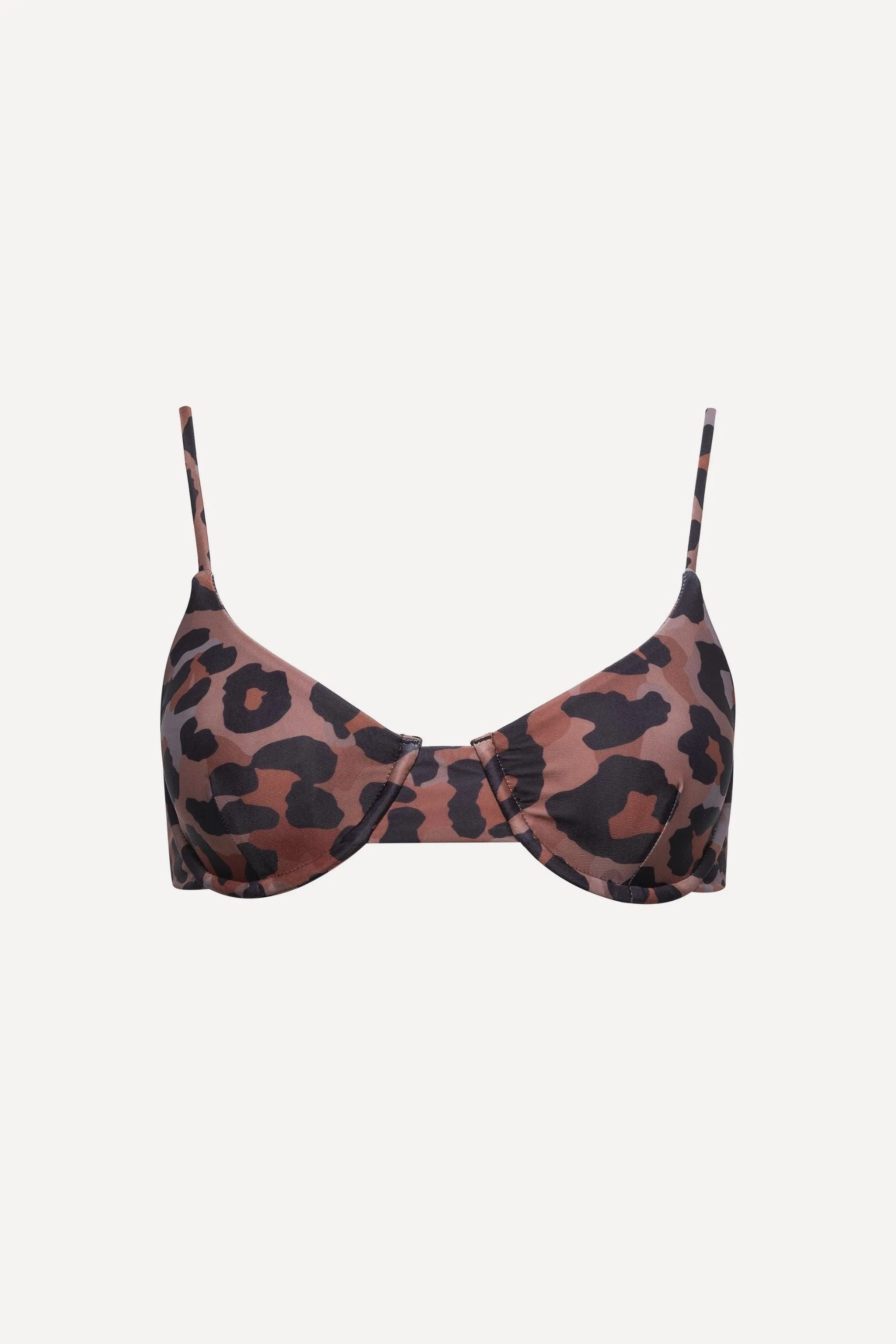 Palermo Underwire Bikini Top Leopard sold by Playaluxe