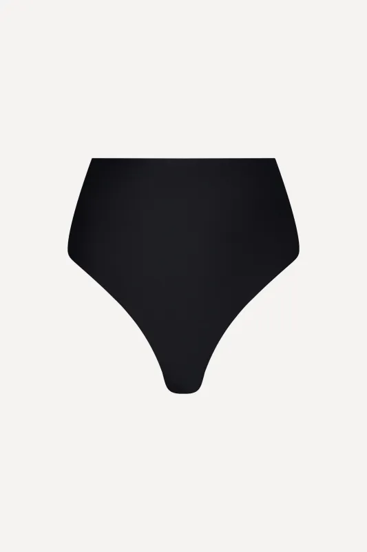 Palermo High Waist Bikini Bottom Black sold by Playaluxe