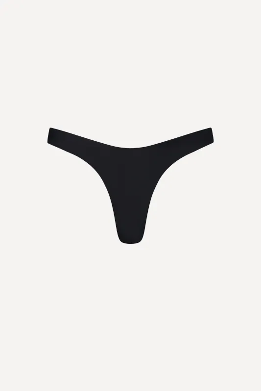 Malibu High Cut Bikini Bottom Black sold by Playaluxe
