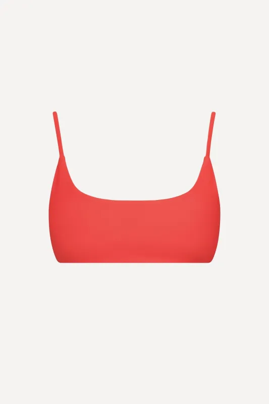 Malibu String Tie Bralette Bikini Top Red sold by Playaluxe