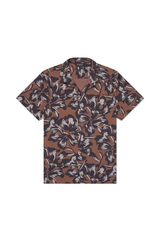 Todos Santos Brown Vintage Floral Classic Shirt sold by Playaluxe