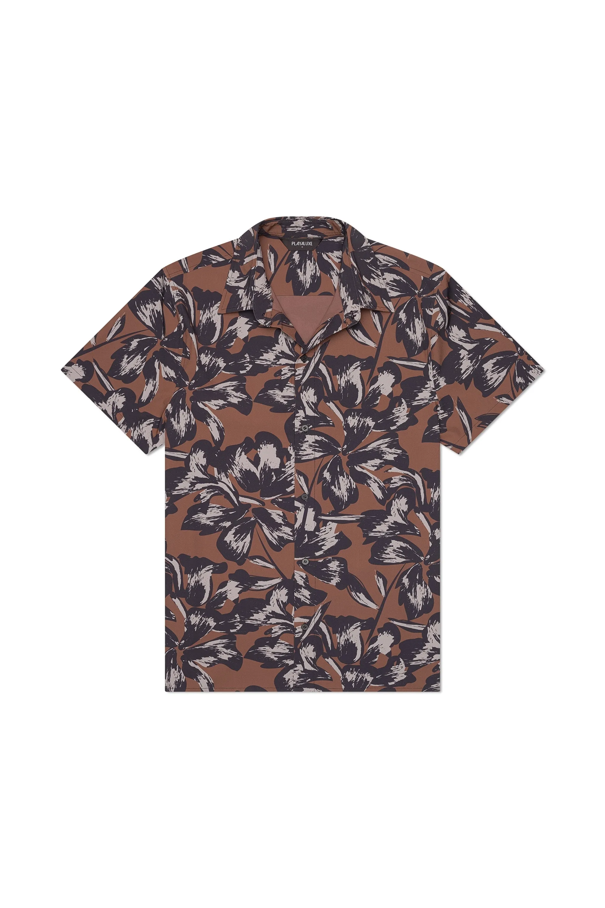 Todos Santos Brown Vintage Floral Classic Shirt sold by Playaluxe
