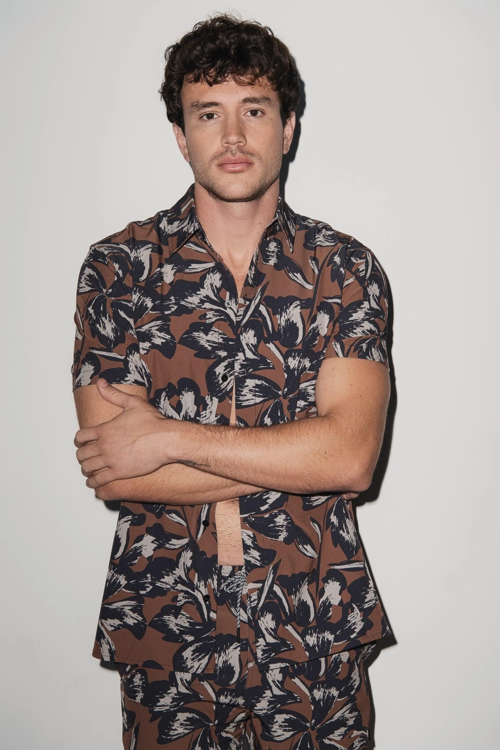 Todos Santos Brown Vintage Floral Classic Shirt sold by Playaluxe product image thumbnail 3