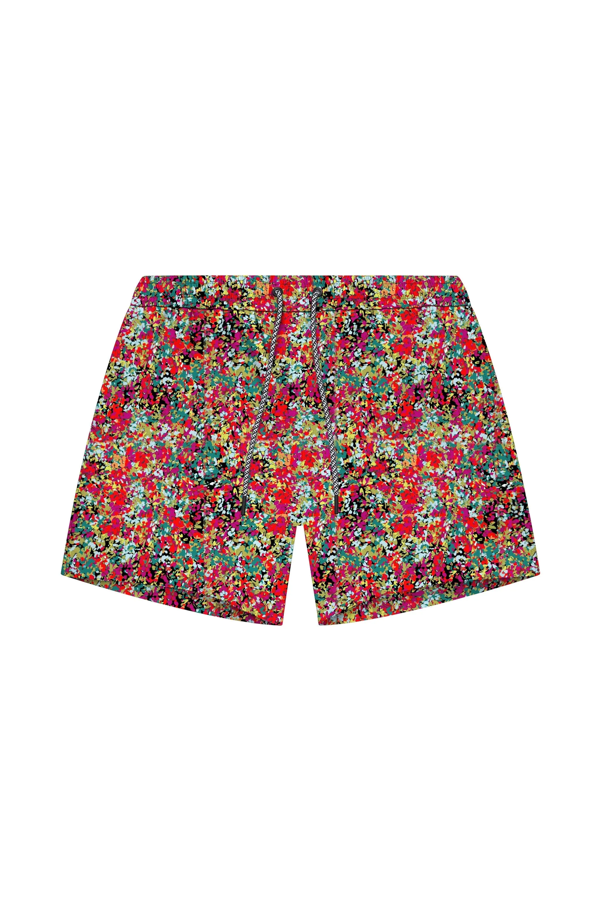 Tulum Volley Swim Trunk Coral Calypso sold by Playaluxe