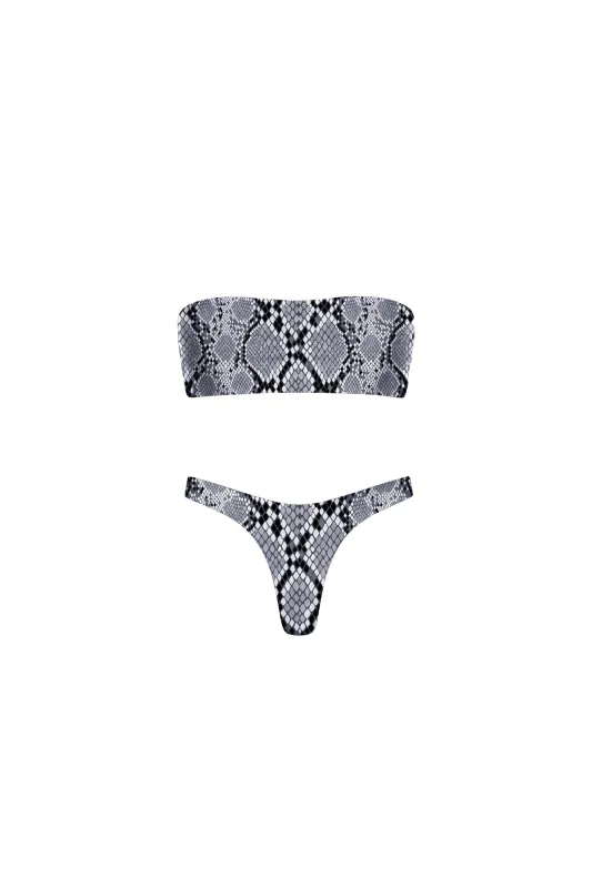 Santorini Seamless Bandeau Bikini Set Snake sold by Playaluxe