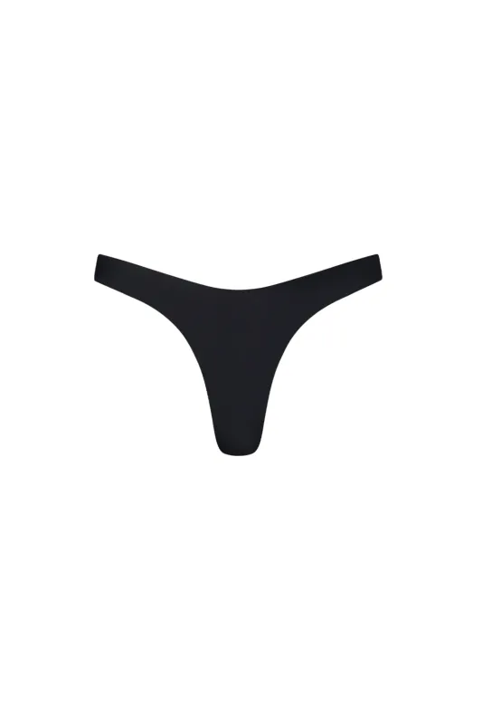 Santorini Seamless Cheeky Bikini Bottom Black sold by Playaluxe