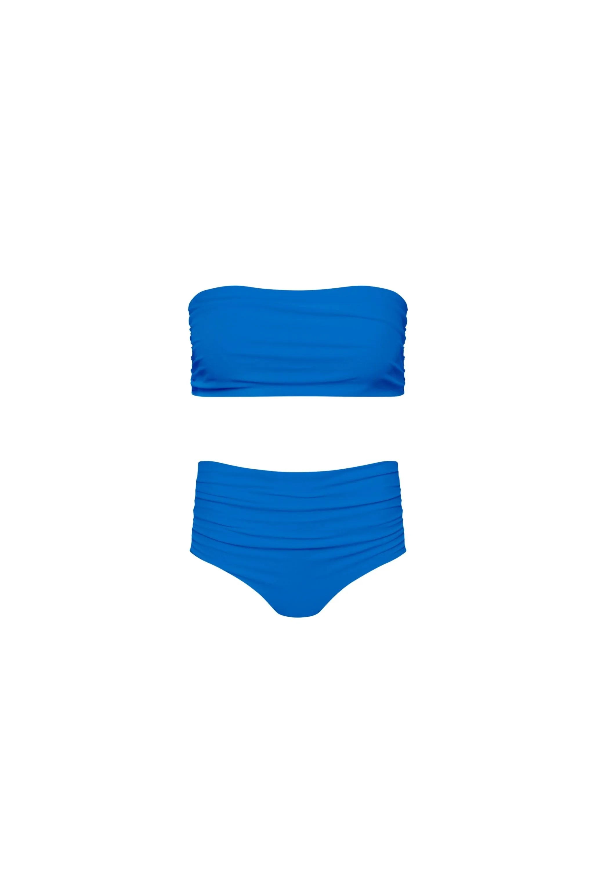 Capri Ruched Full Coverage Bikini Set Blue sold by Playaluxe