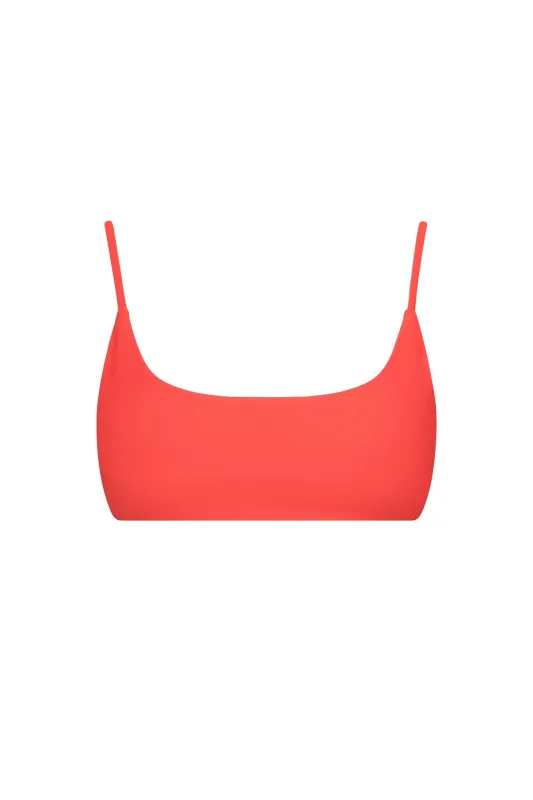 Malibu Bralette String Tie Bikini Top Red sold by Playaluxe