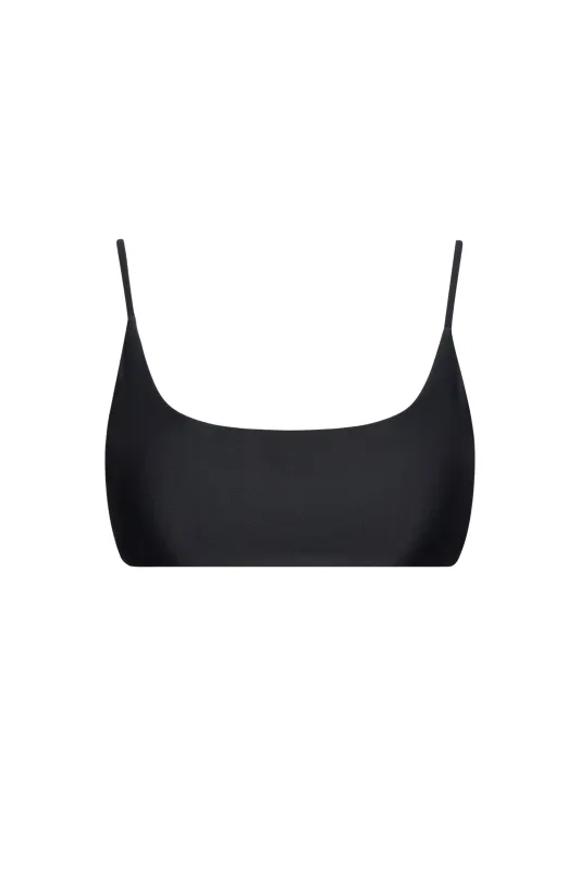 Malibu Bralette String Tie Bikini Top Black sold by Playaluxe