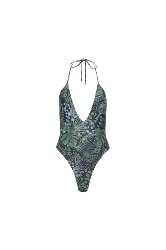 Los Cabos Deep V One Piece Jungle sold by Playaluxe