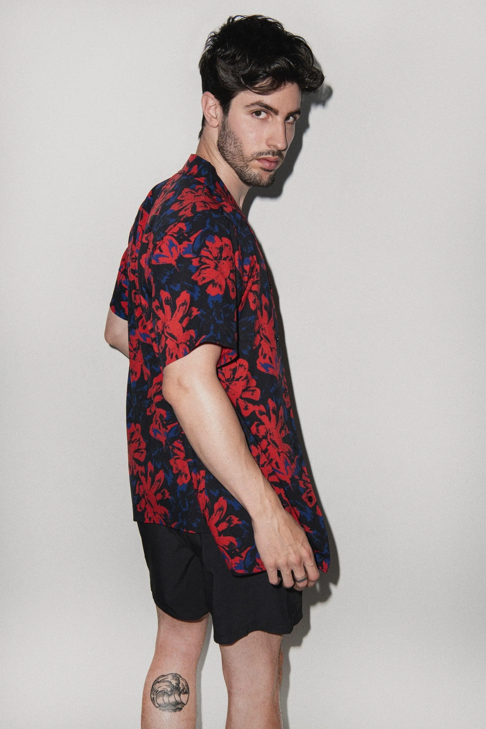 Saint Tropez Red Vintage Floral Cabana Shirt sold by Playaluxe product image thumbnail 3