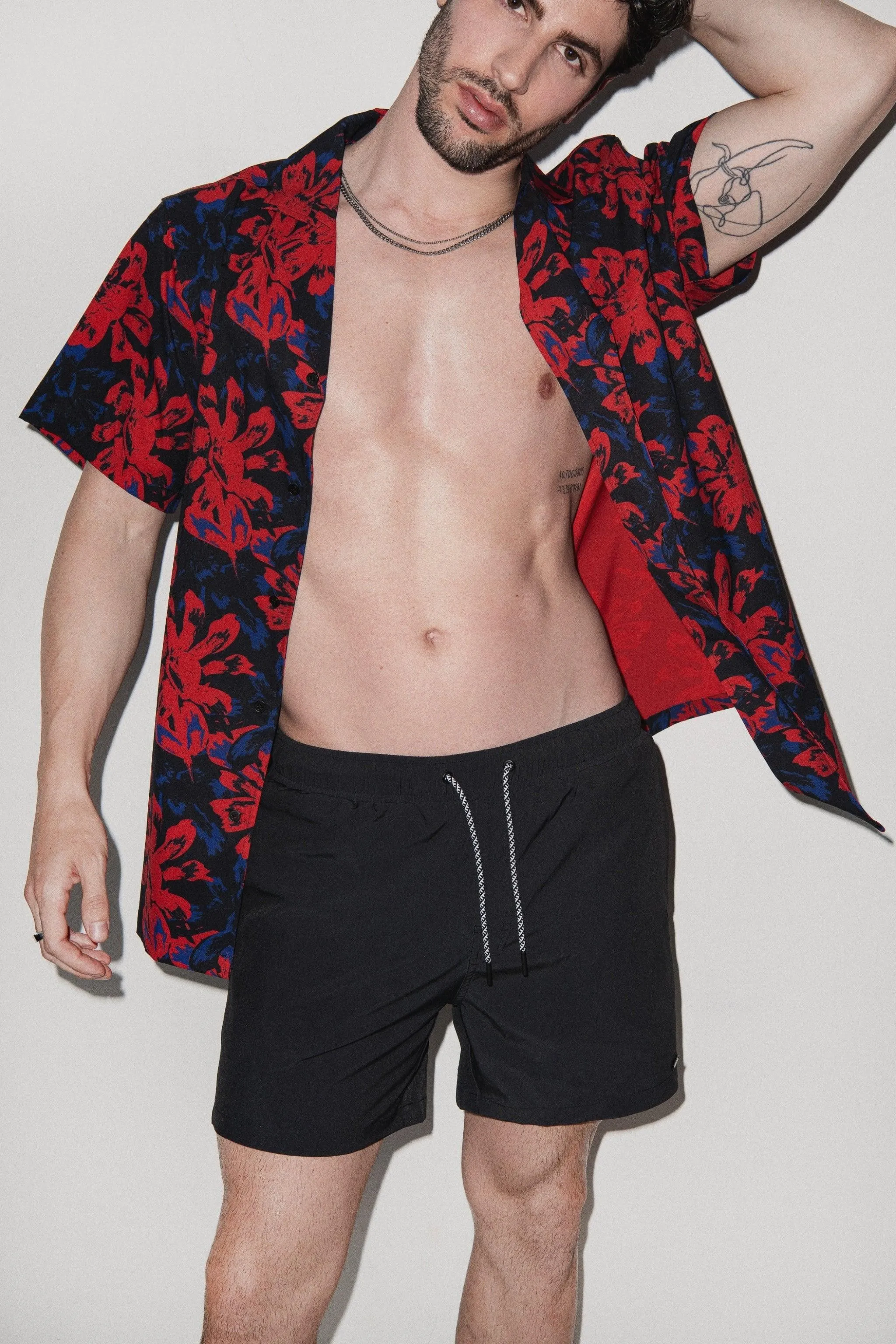 Saint Tropez Red Vintage Floral Cabana Shirt sold by Playaluxe product image thumbnail 2