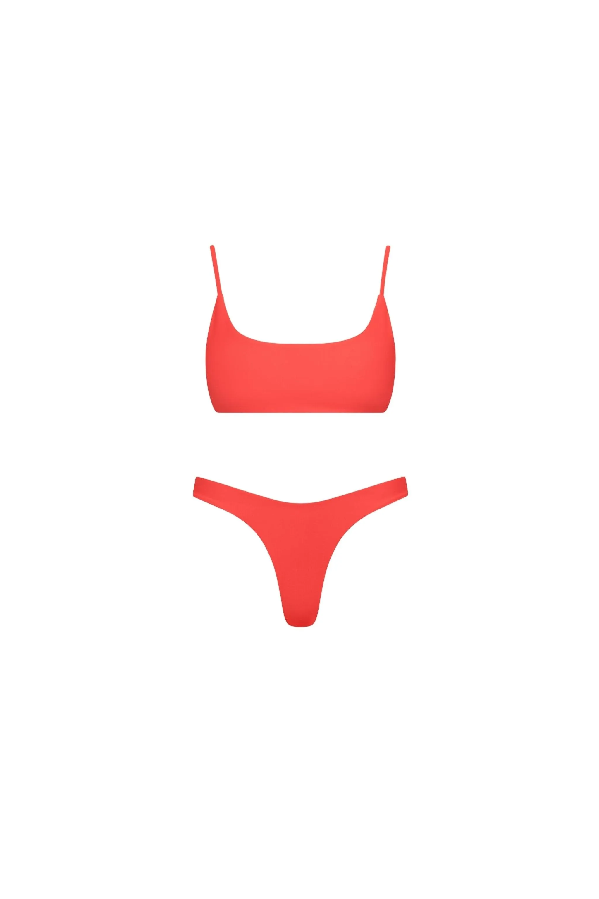 Malibu Bralette Bikini Set Red sold by Playaluxe