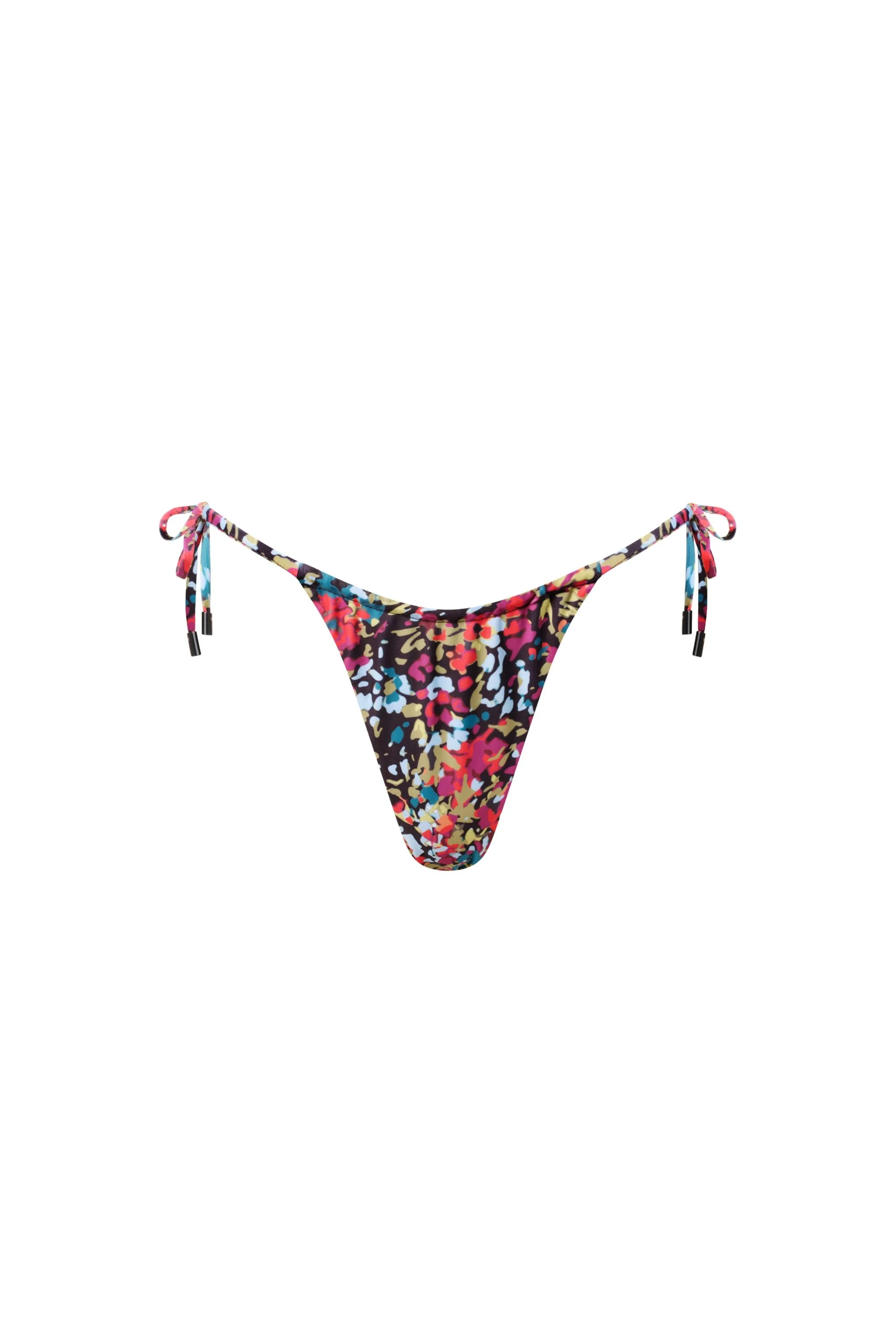 Waikiki Side Tie Bikini Bottom Red Confetti sold by Playaluxe