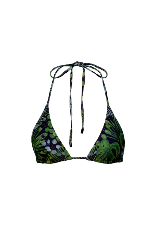 Waikiki Triangle Bikini Top Green Palm made by Playaluxe