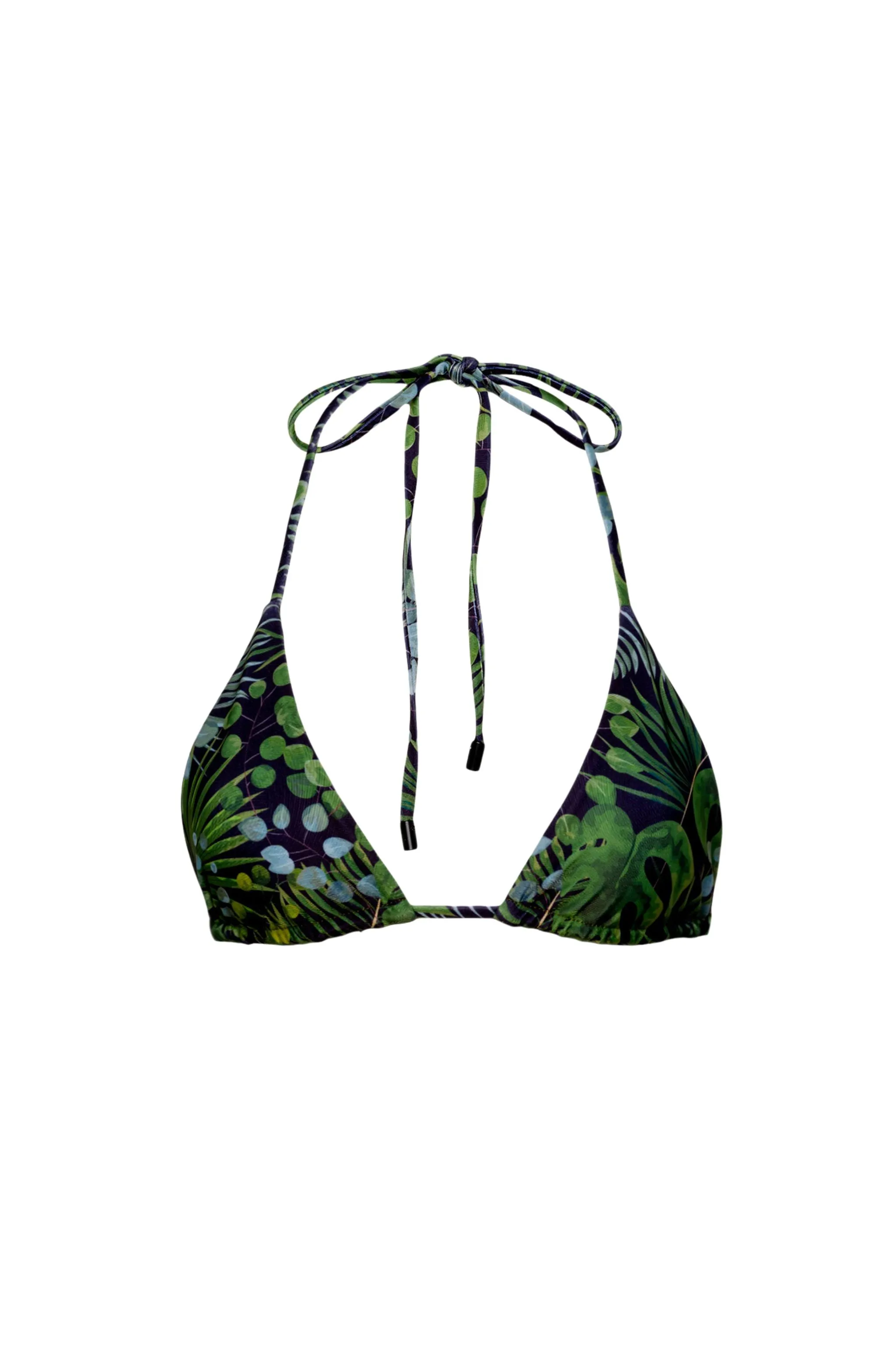 Waikiki Triangle Bikini Top Green Palm sold by Playaluxe