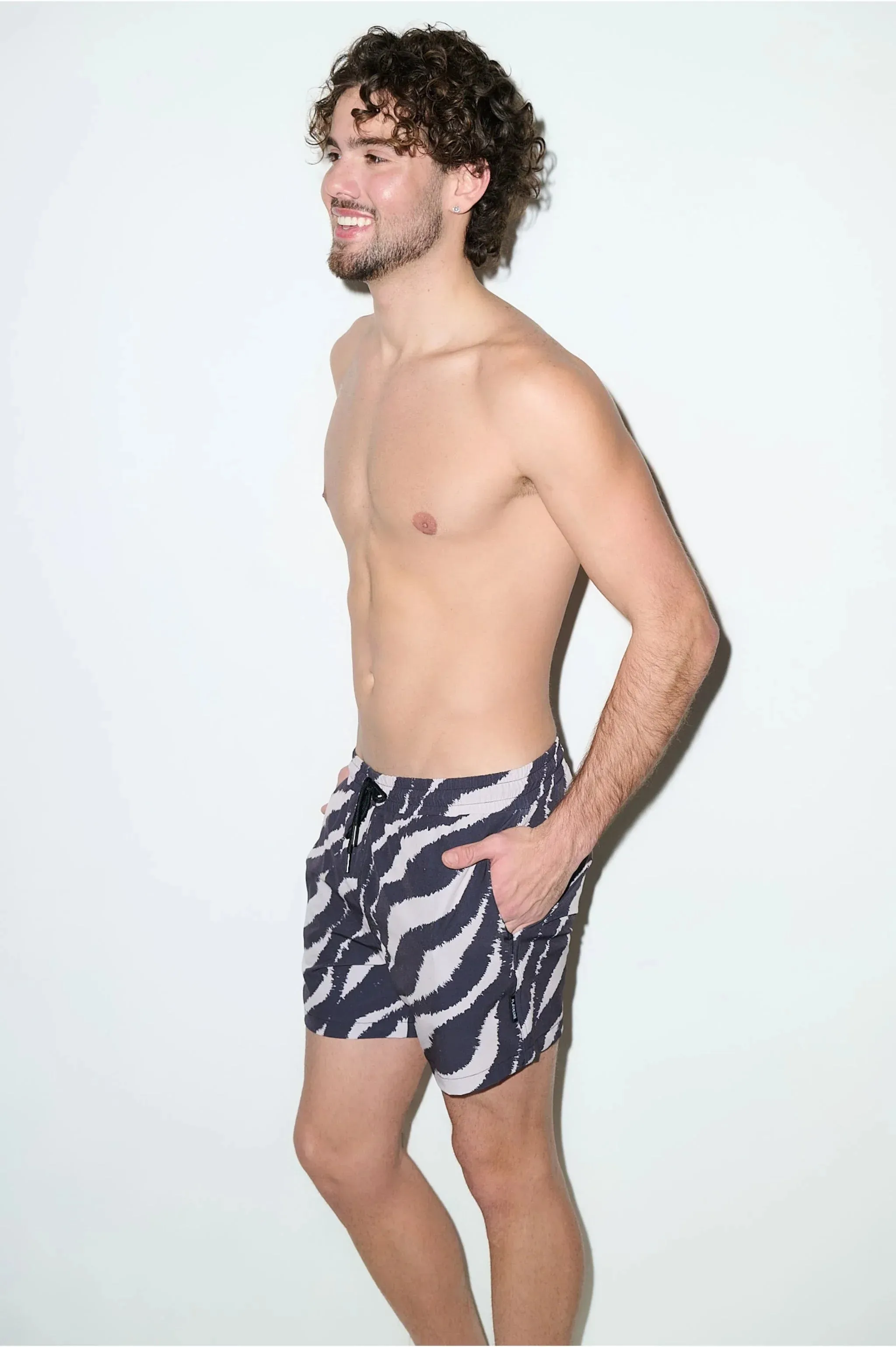 Tulum 5-Inch Swim Trunk Black Wave sold by Playaluxe product image thumbnail 2
