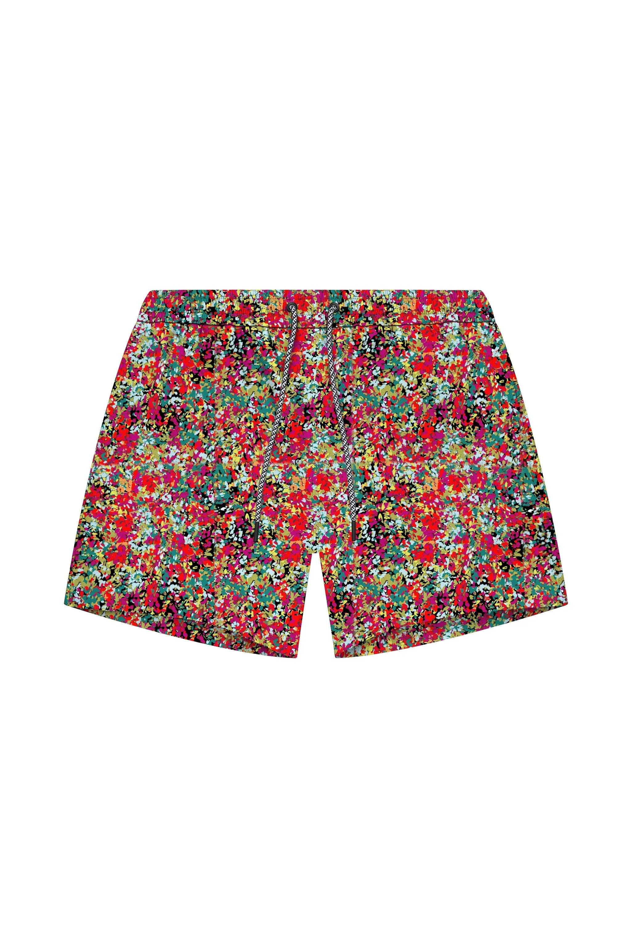 Tulum 5-Inch Swim Trunk Coral Calypso sold by Playaluxe
