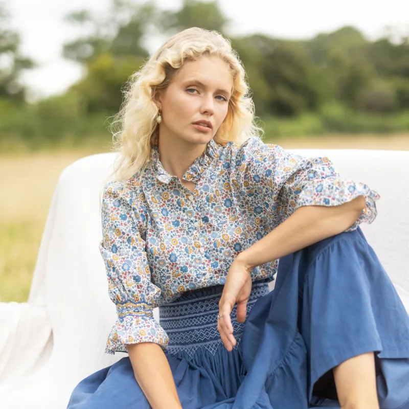 Large Shelley Blouse with Golden Dusk Hand Smocking made with Liberty D’anjo Edition 4 sold by Smock London