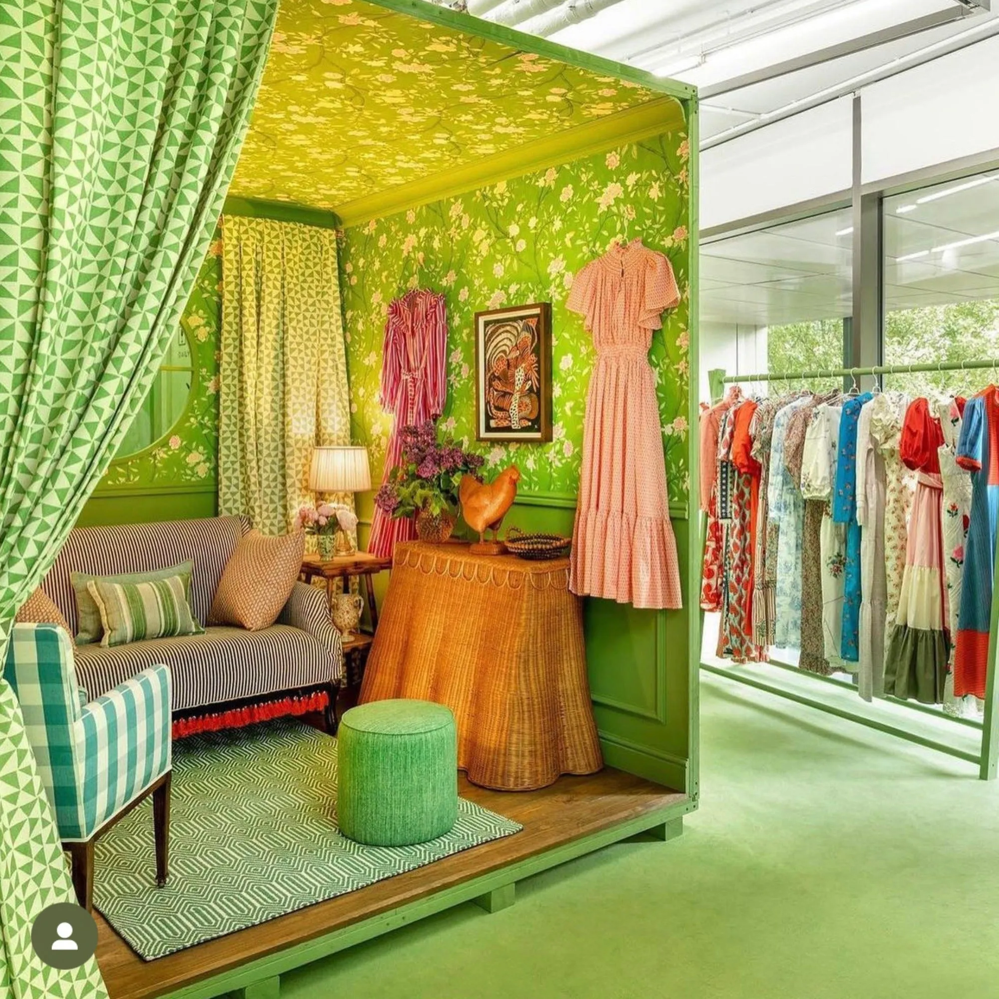 S/M Daily Dress Edit x Smock London Colette Dress Scarlet Trellis with Pearl Queen Hand Smocking sold by Smock London product image thumbnail 3