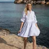 Billie Holiday Dress Blue Squares with Absinth Hand Smocking sold by Smock London