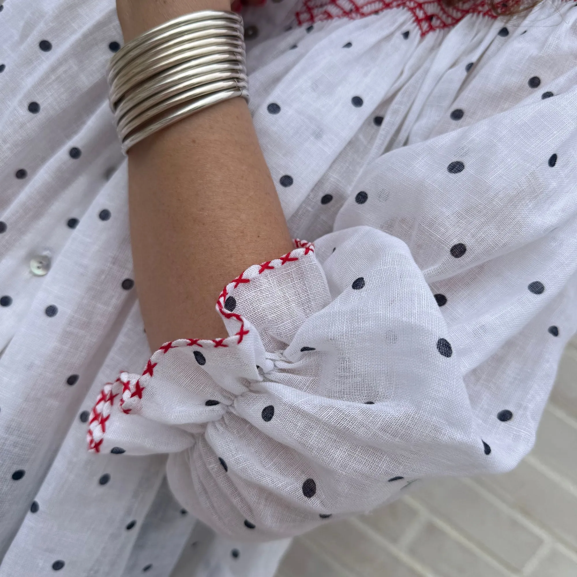 Cleopatra Blouse Domino Spots with Hot Lips Hand Smocking Edition 23 sold by Smock London product image thumbnail 5