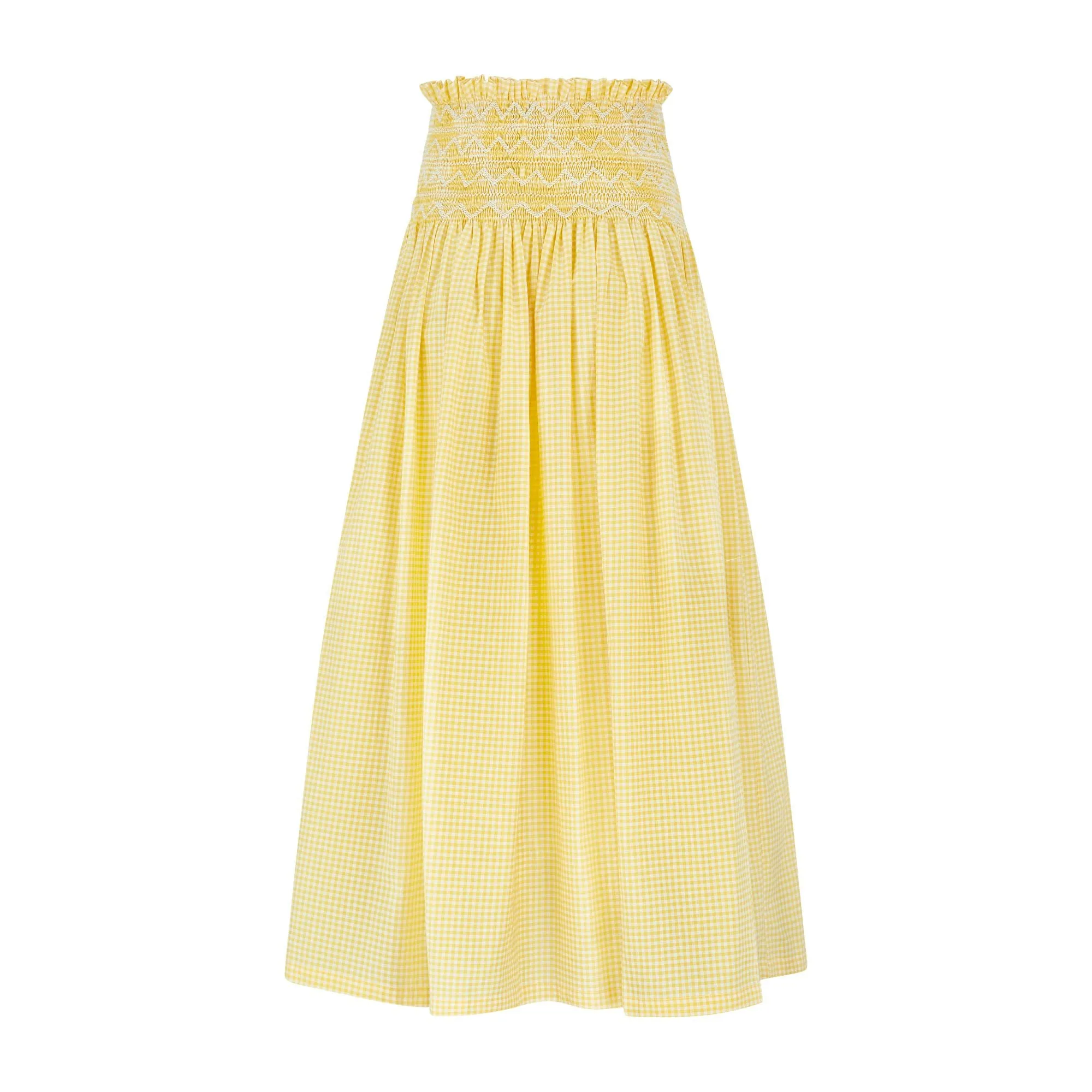Sullivan Skirt Sicilian Buttercup check with Sorbet Hand Smocking sold by Smock London product image thumbnail 2
