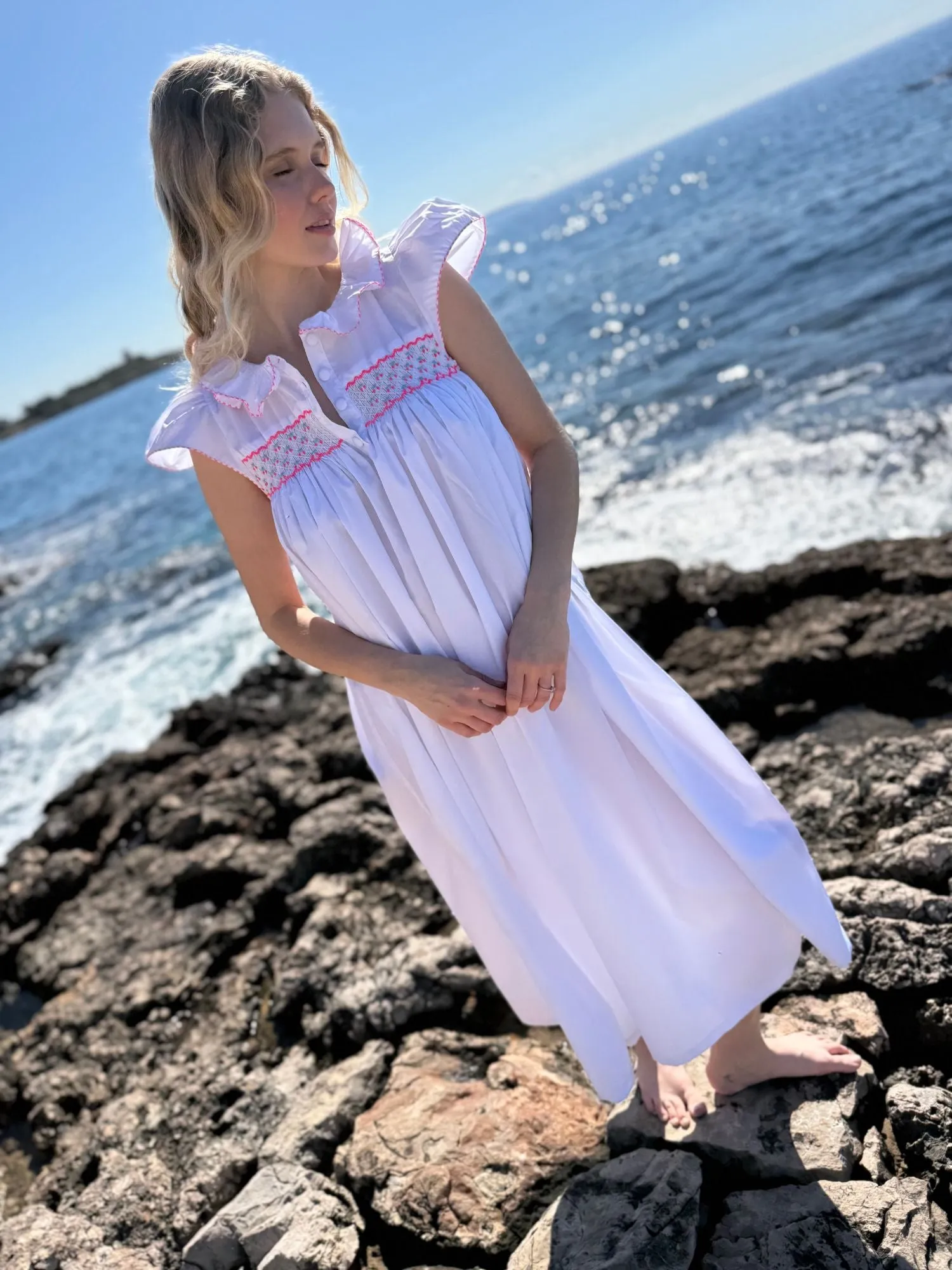 Nightingale Women's Dress with Cherry Pop Hand Smocking sold by Smock London product image thumbnail 5