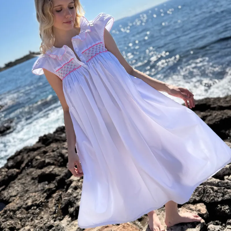 Nightingale Women's Dress with Cherry Pop Hand Smocking sold by Smock London