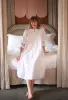 Bessie Coleman Women's Dress Moonstone Cotton with Sapphire Hand Smocking sold by Smock London