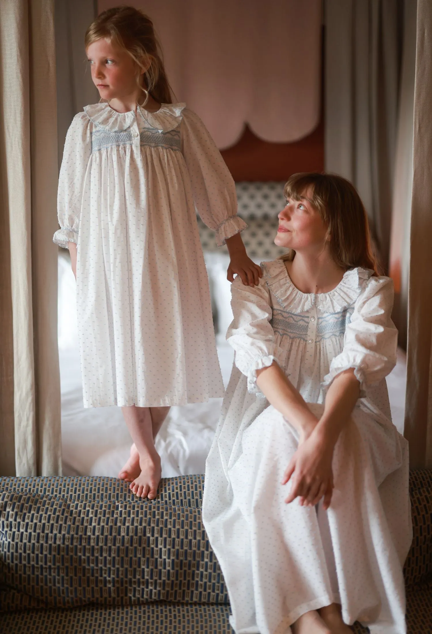 Nightingale Women's Dress Forget Me Not Plumetti with Delphinium Hand Smocking sold by Smock London product image thumbnail 4