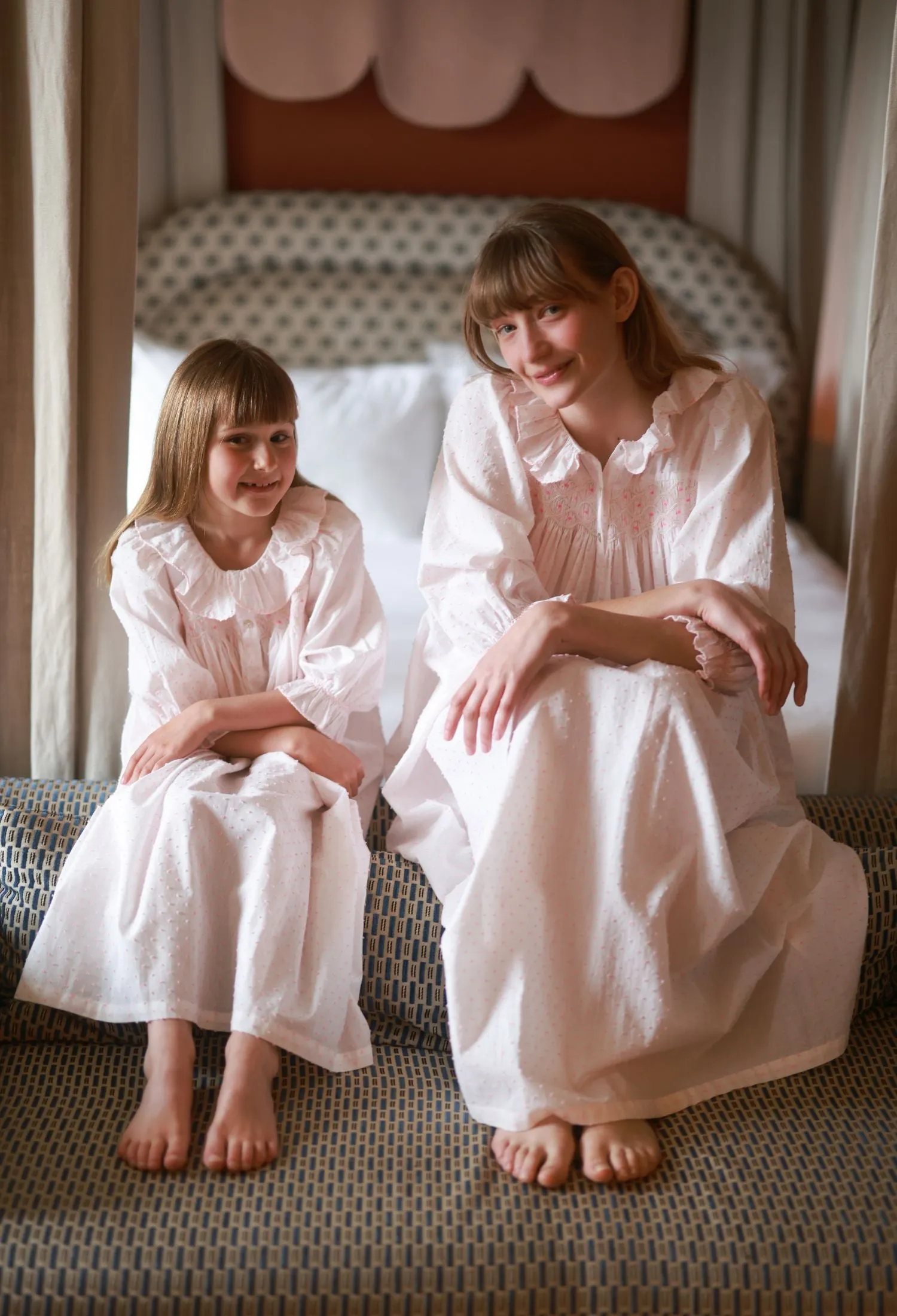 Nightingale Women's Dress Powder Puff Plumetti with Marshmallow Hand Smocking sold by Smock London product image thumbnail 4