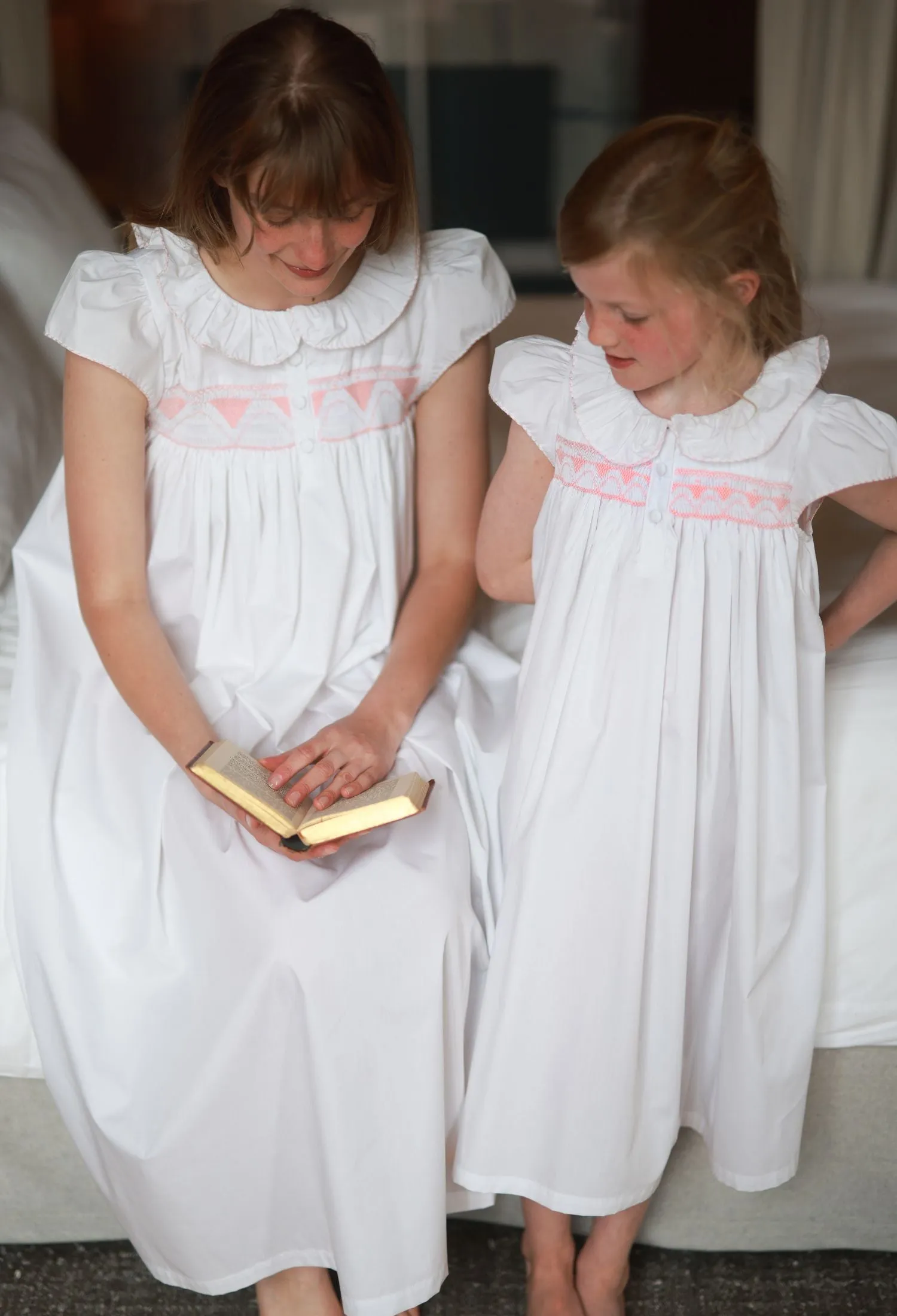 Nightingale Women's Dress with Waves Seashell Hand Smocking sold by Smock London product image thumbnail 4